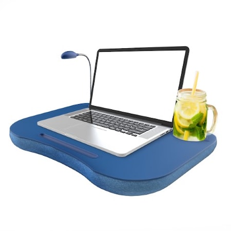 Hastings Home Lap Desk, Portable with Cup Holder, LED Gooseneck Light, and Soft Fleece Bottom 567097CWD